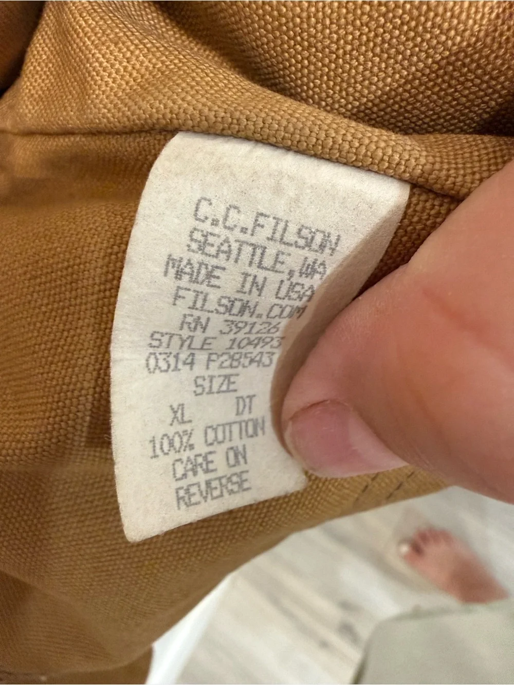 Filson Style 10493 Hunting Field Vest XL Tan Canvas Made USA Cotton Button
